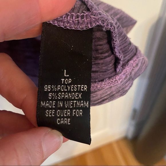 AB STUDIO Heather Purple Lilac Tiered Layered Ruffle Top Shirt Blouse Stretch L - Picture 9 of 11